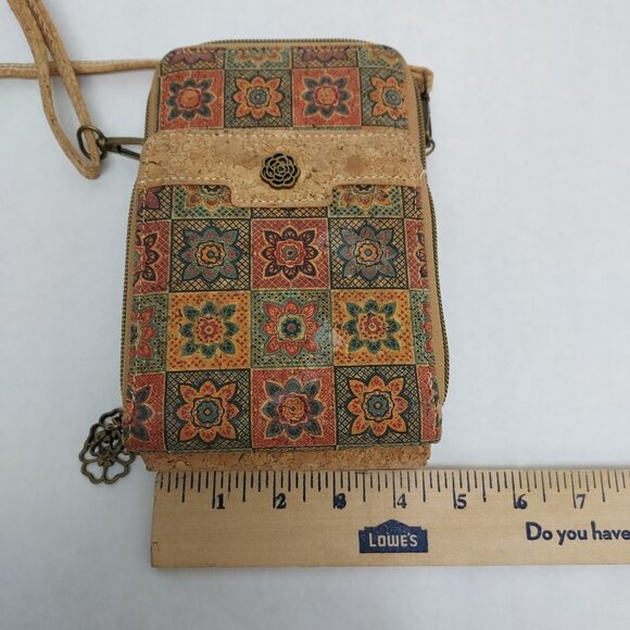 Cork Crossbody Bag Women Small Unique Purse 3 Zip Pockets Phone Case Travel Boho - Picture 15 of 16